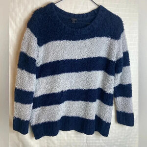 Talbots Women’s Navy/gray 3/4 Sleeve Wool Blend Sweater Size Medium